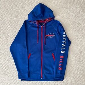 Zubaz Buffalo Bills NFL Men's Team Name Logo Full Zip Zebra Hoodie Sweatshirt M